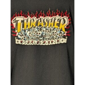 LG Thrasher Magazine Bert Krak Skull Pile Flame T-Shirt Spade Tag Skater Large